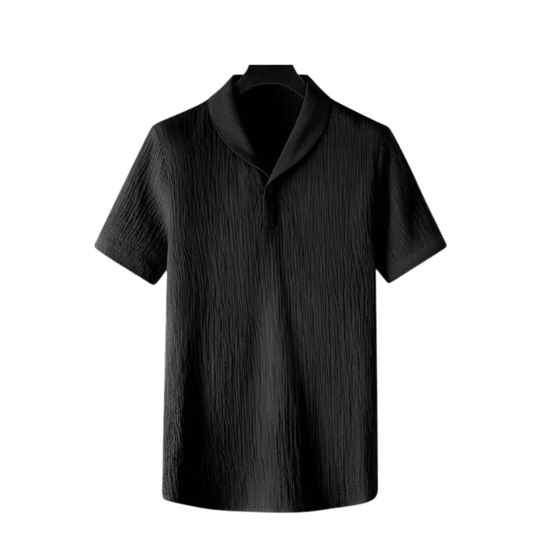 Nathaniel | Elegant Crinkle Texture Cotton Two Piece Set Men
