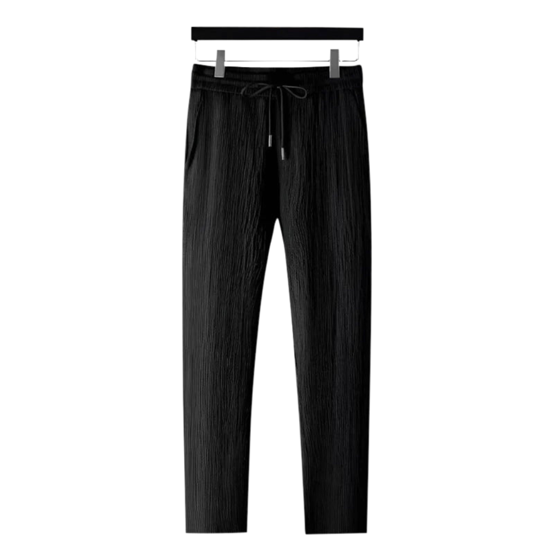Nathaniel | Elegant Crinkle Texture Cotton Two Piece Set Men