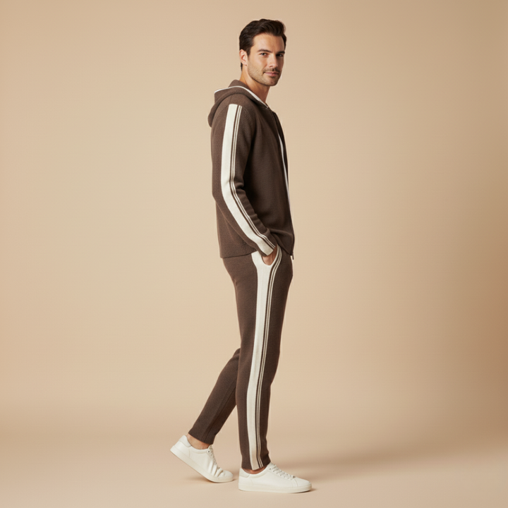 Damien | Luxury Cashmere Tracksuit Set - Navy Zip-Up Hoodie