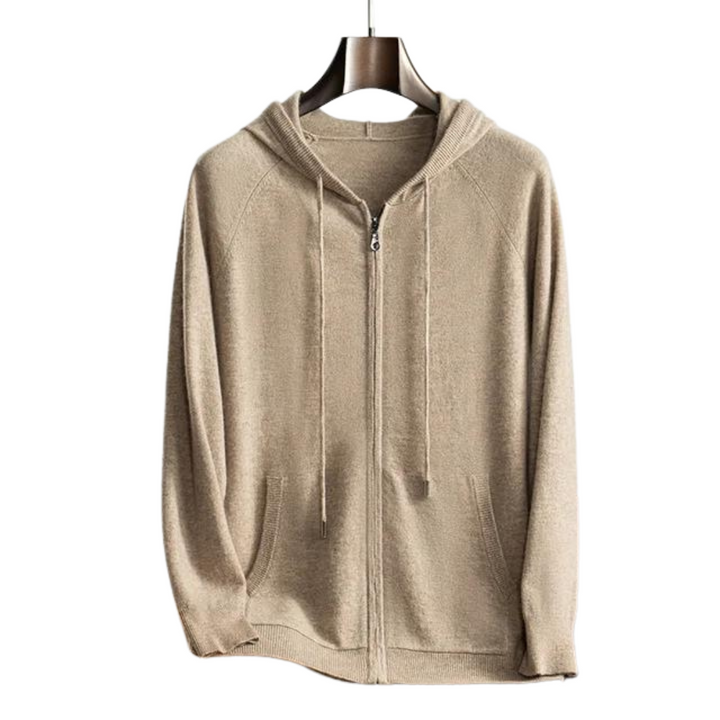 Cordelia | Chic Cashmere Zip-Up Hooded Cardigan