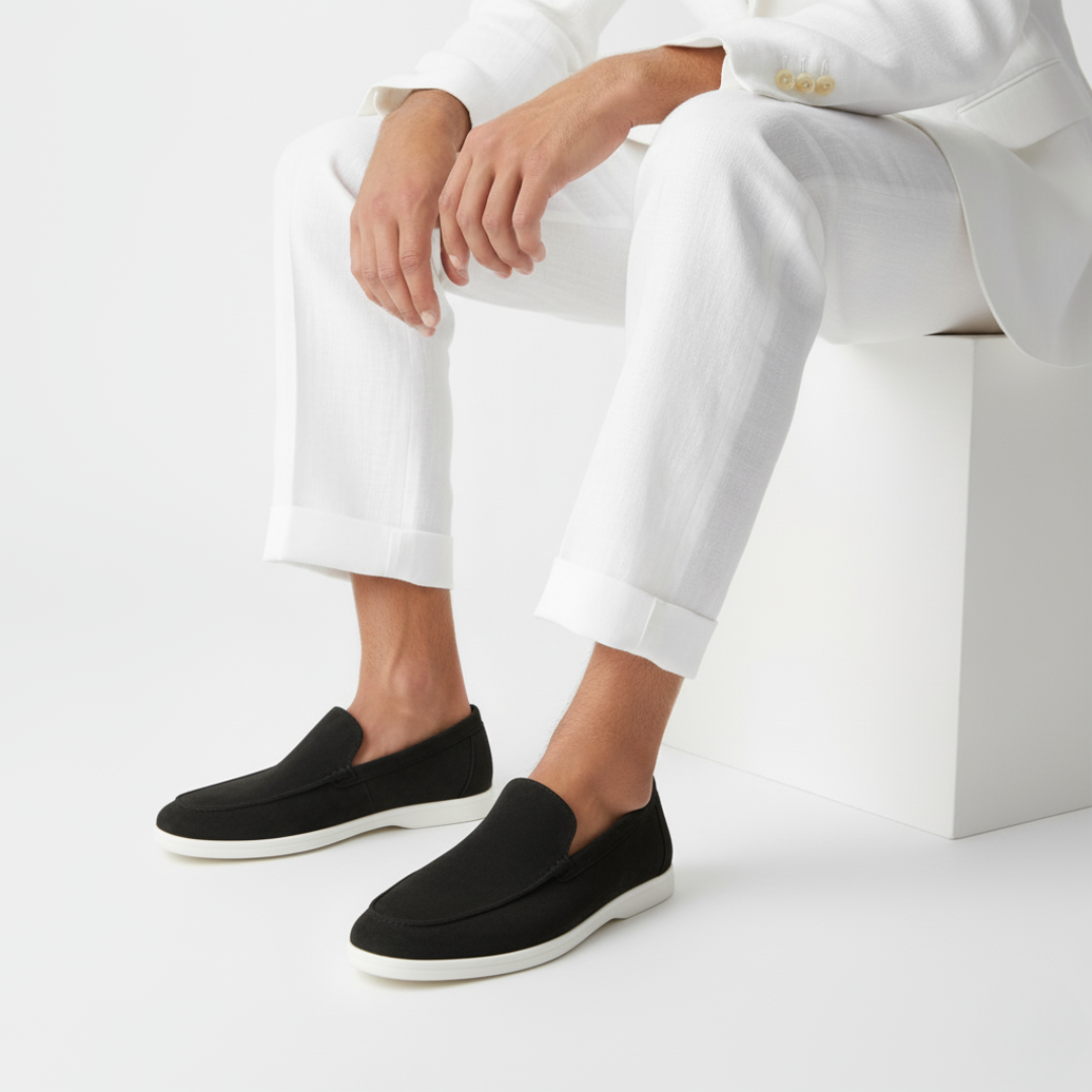 Cordelia | Elegant Light Blue Suede Slip-On Loafers