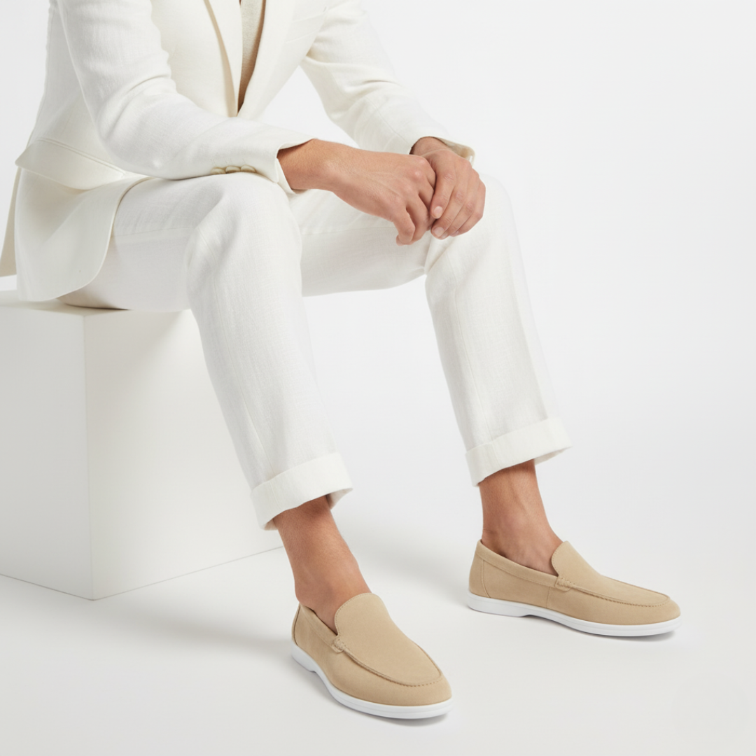 Cordelia | Elegant Light Blue Suede Slip-On Loafers