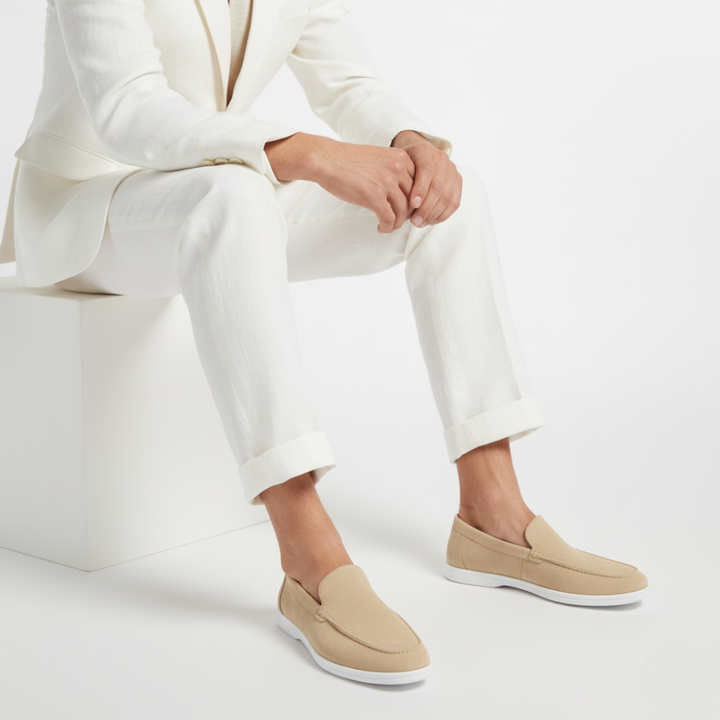 Cordelia | Elegant Light Blue Suede Slip-On Loafers
