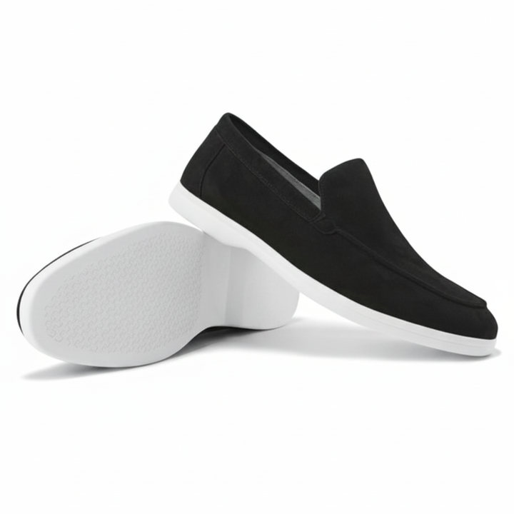 Cordelia | Elegant Light Blue Suede Slip-On Loafers