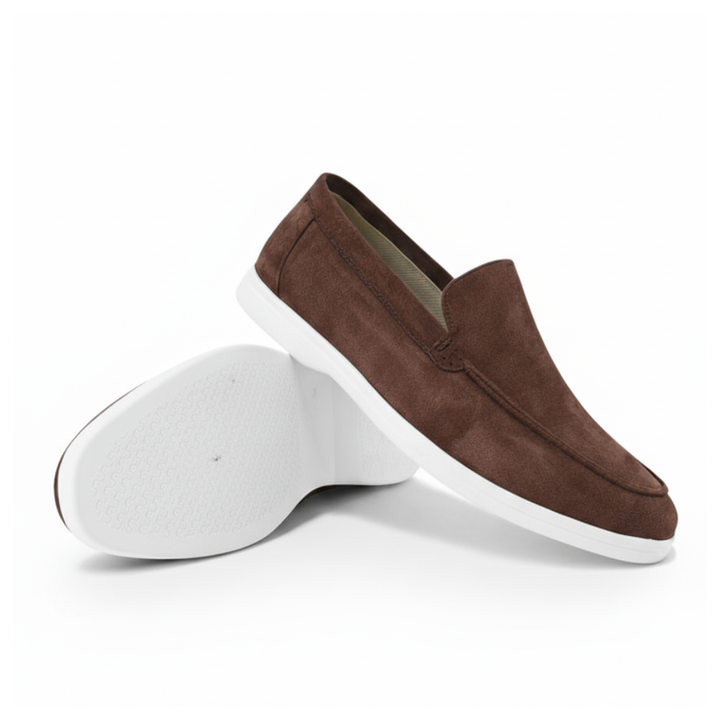 Cordelia | Elegant Light Blue Suede Slip-On Loafers