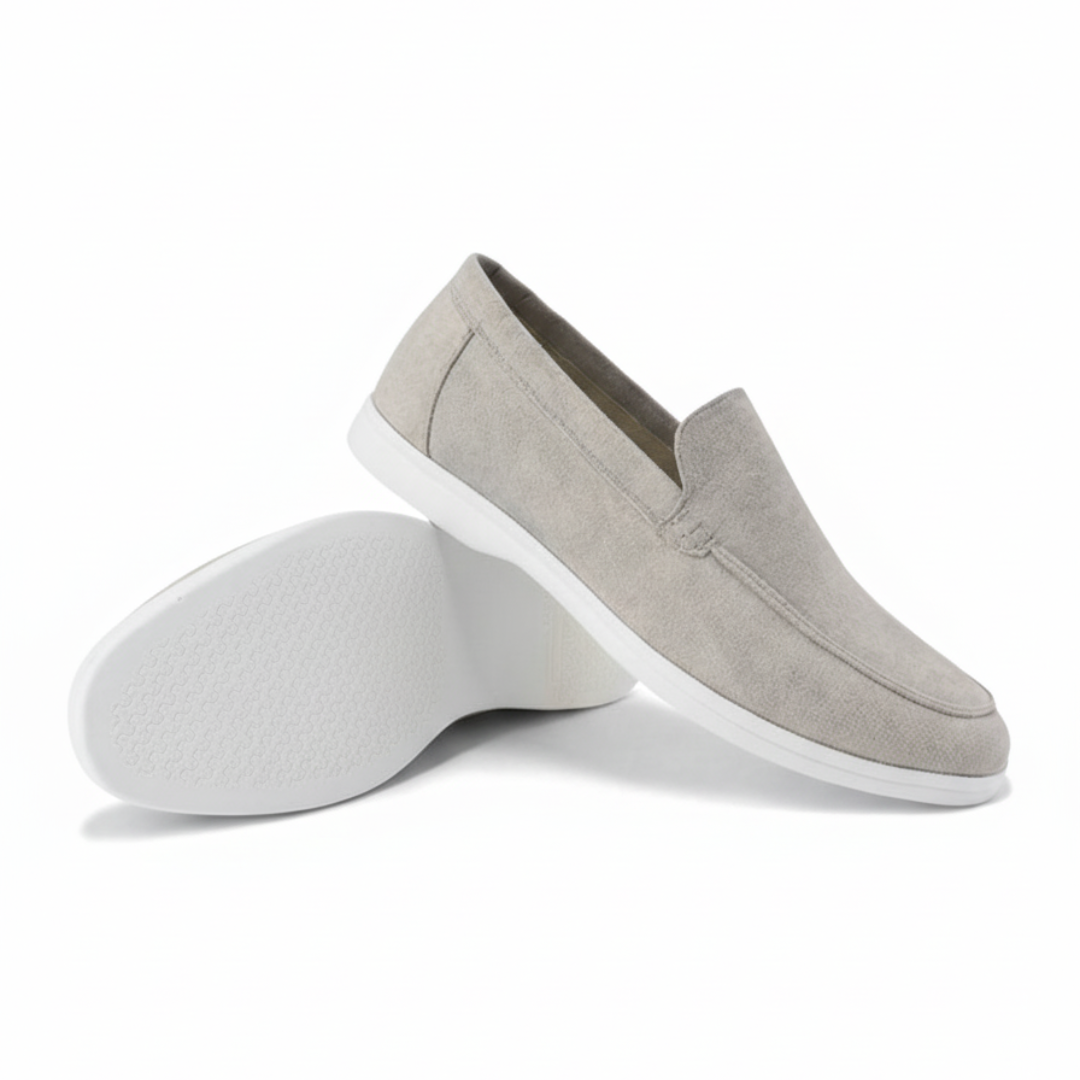 Cordelia | Elegant Light Blue Suede Slip-On Loafers