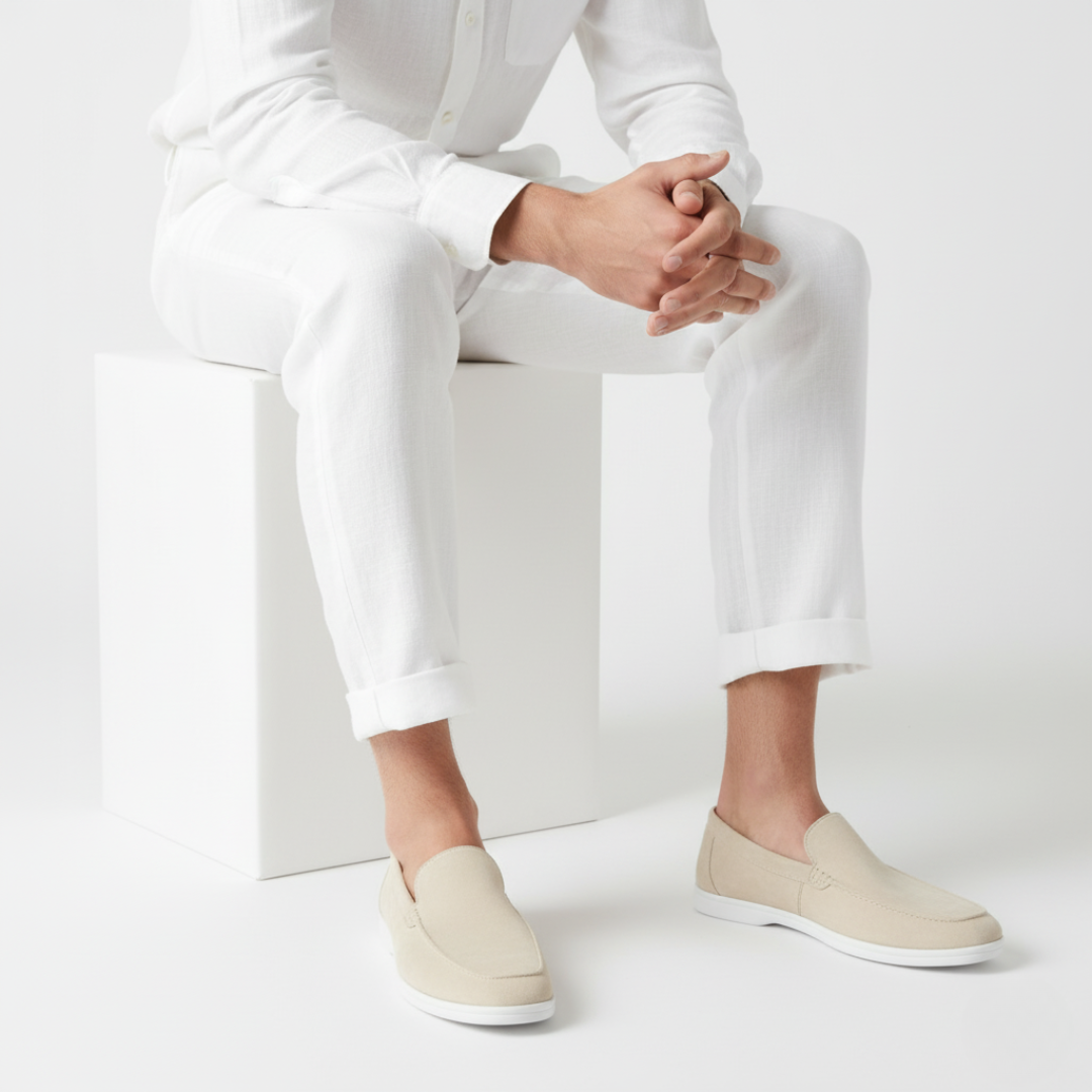 Cordelia | Elegant Light Blue Suede Slip-On Loafers
