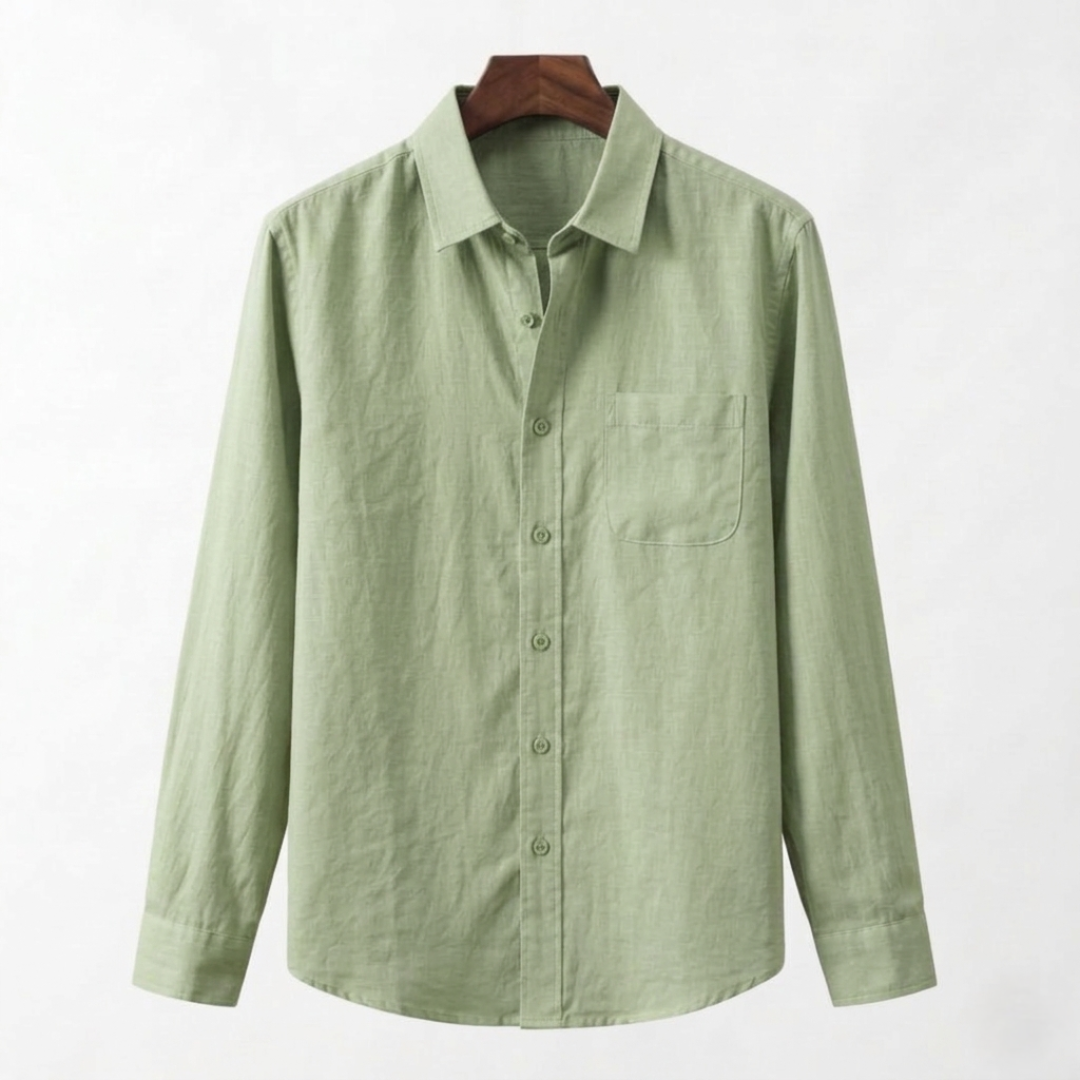 Cannes | Classic Long Sleeve Button Up Linen Shirt Men