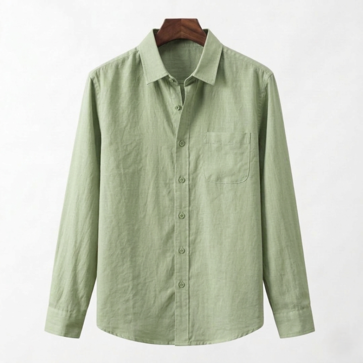 Cannes | Classic Long Sleeve Button Up Linen Shirt Men