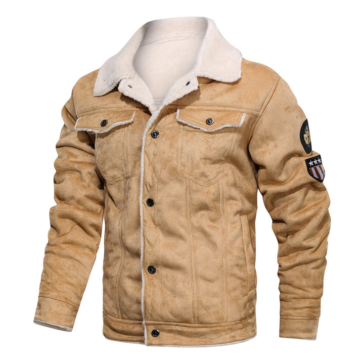 Serena | Stylish Men's Sherpa-Lined Brown Suede Trucker Jacket