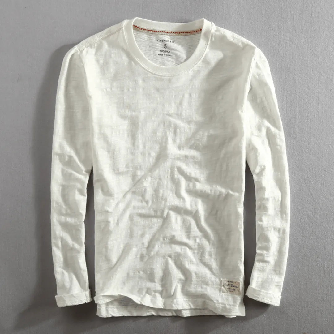 Fiona | Stylish Long Sleeve Cotton Crew Neck Shirt