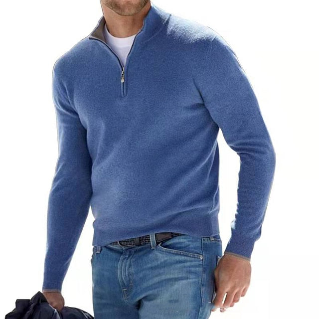 Thomas | Stylish Quarter-Zip V-Neck Pullover Sweater For Men