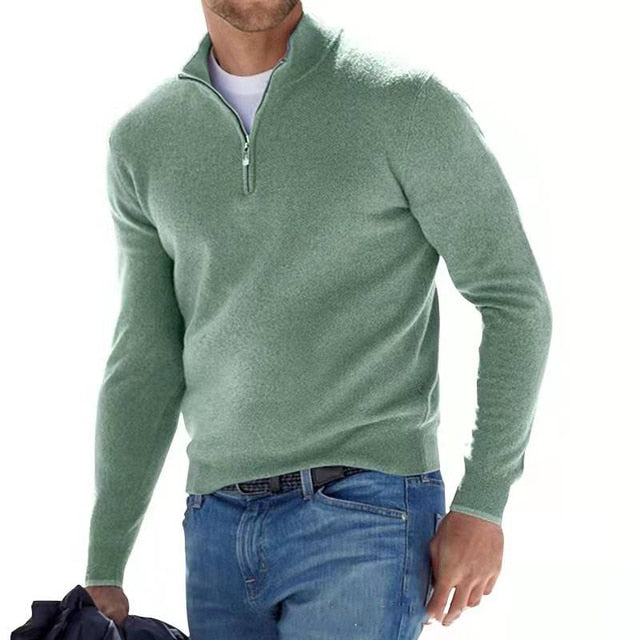 Thomas | Stylish Quarter-Zip V-Neck Pullover Sweater For Men