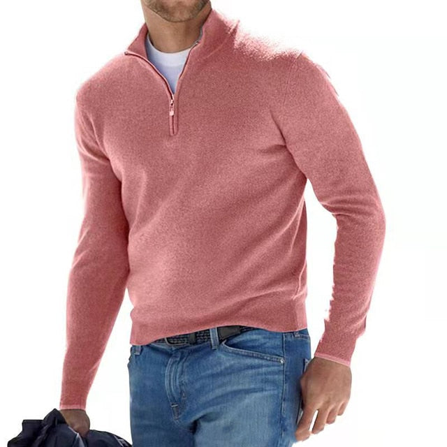 Aiden | Elegant Men's Quarter Zip Pullover Sweater