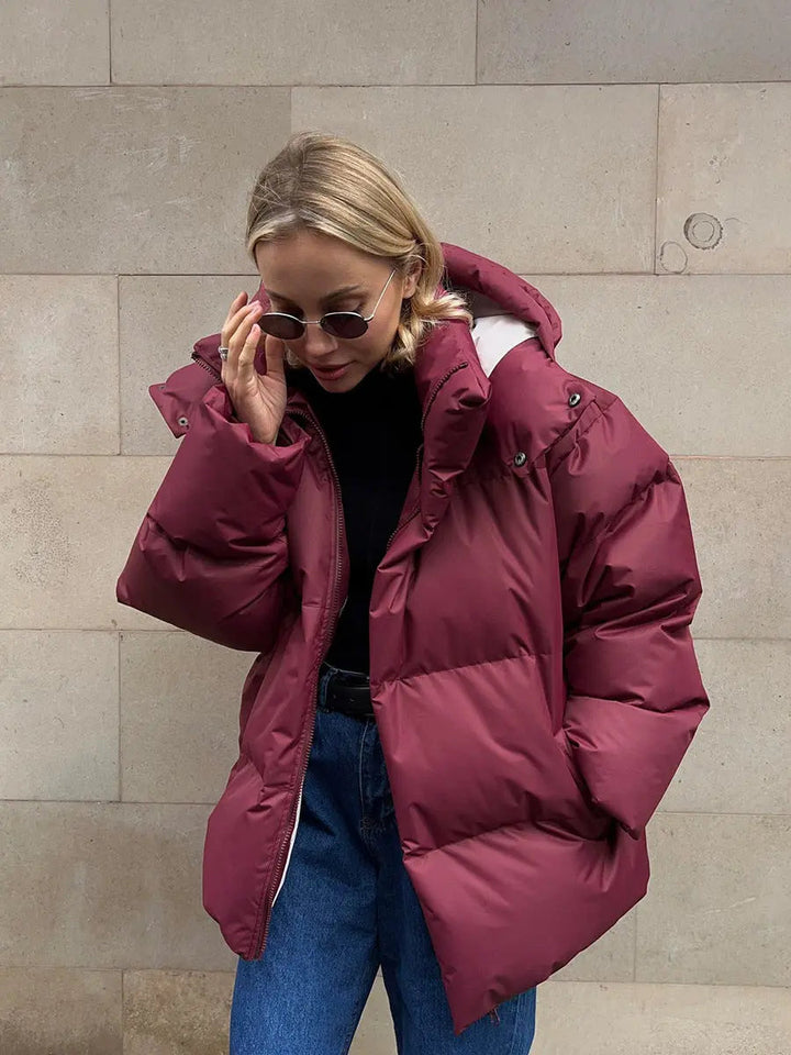 Maxine | Chic Oversized Hooded Puffer Jacket Women - Black Winter Coat