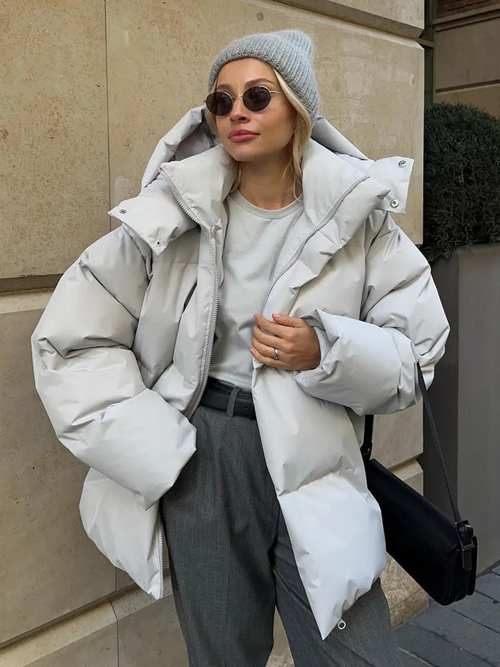 Maxine | Chic Oversized Hooded Puffer Jacket Women - Black Winter Coat