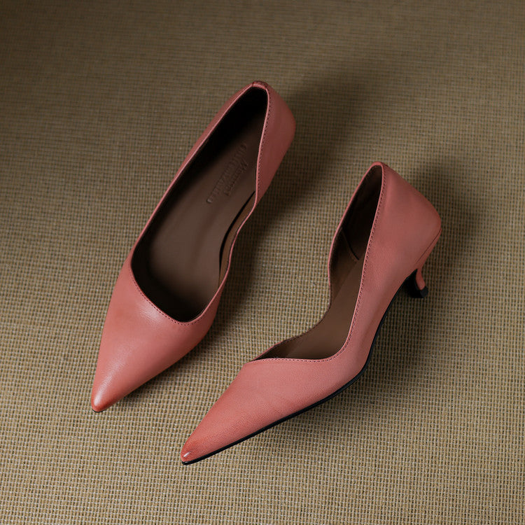 Vienna | Elegant Pointed Toe Kitten Heel Pumps