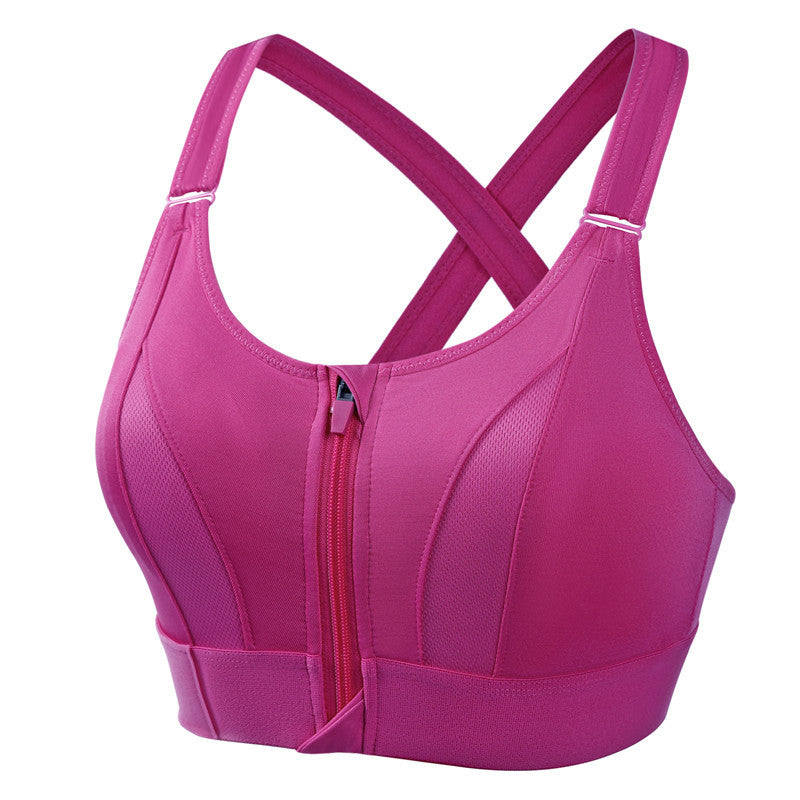 Kaia | Sleek High Support Front Zip Cross Back Sports Bra