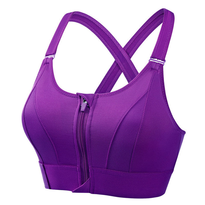 Kaia | Sleek High Support Front Zip Cross Back Sports Bra