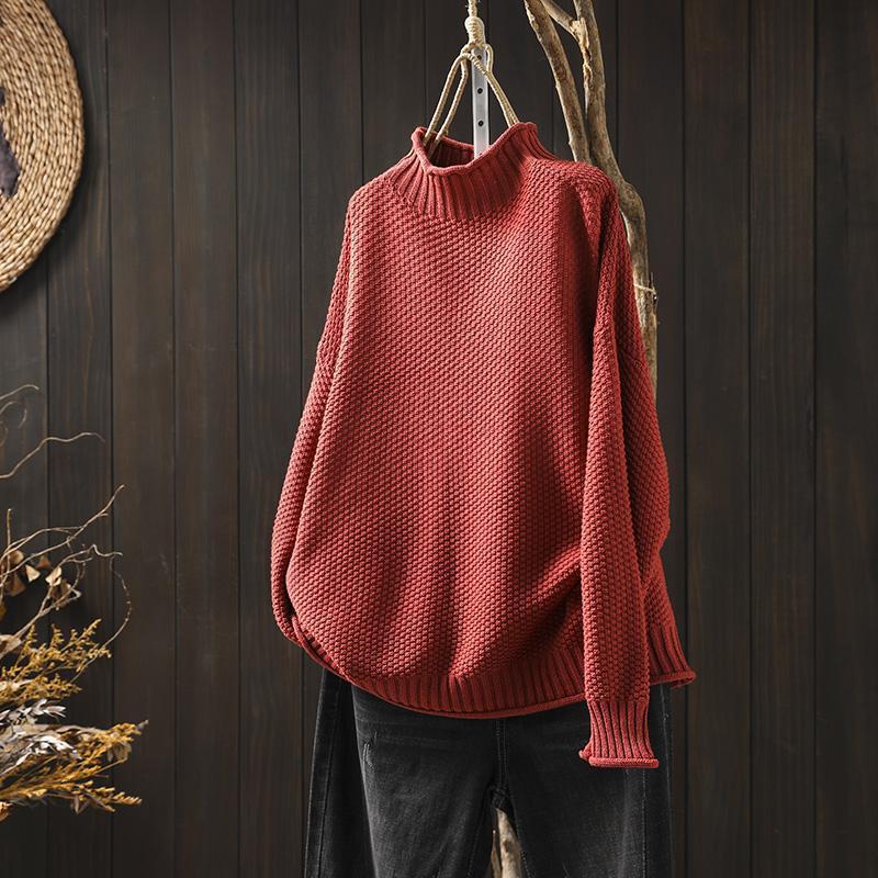 Ylonna | Chic Oversized Mock Neck Knitted Sweater