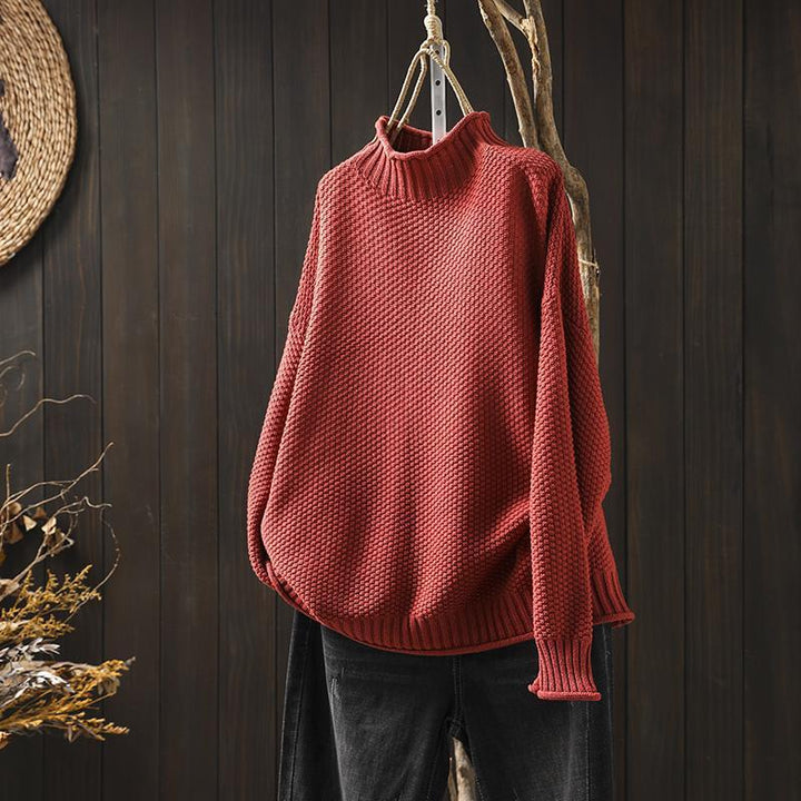 Ylonna | Chic Oversized Mock Neck Knitted Sweater