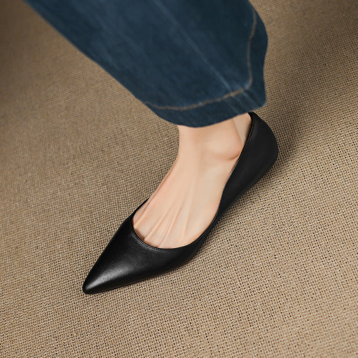 Irella | Chic Pointed Toe Genuine Leather Flats