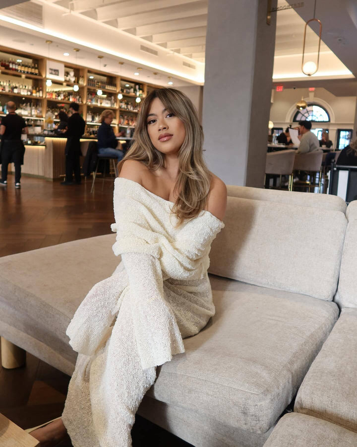 Riley | Elegant Off-Shoulder Maxi Maternity Dress
