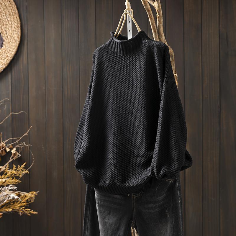 Ylonna | Chic Oversized Mock Neck Knitted Sweater