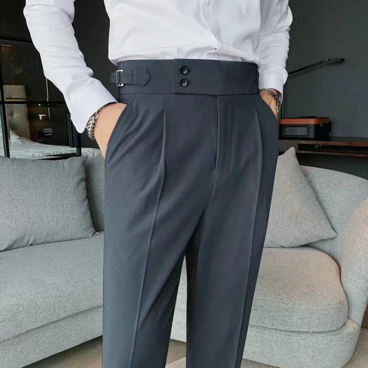 Nora | Elegant High-Waisted Pleated Formal Trousers