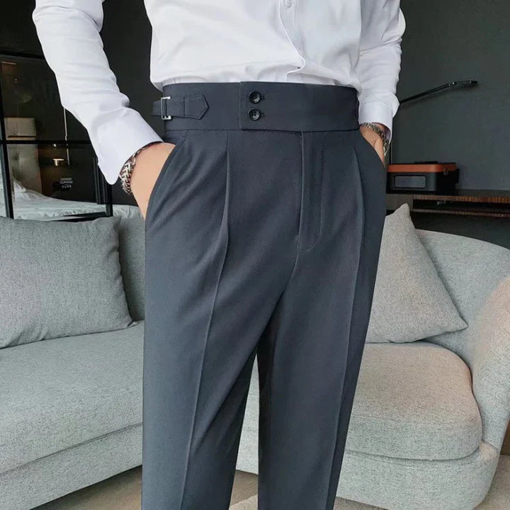 Nora | Elegant High-Waisted Pleated Formal Trousers