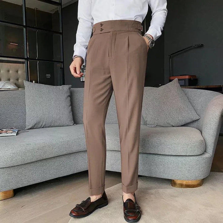 Nora | Elegant High-Waisted Pleated Formal Trousers