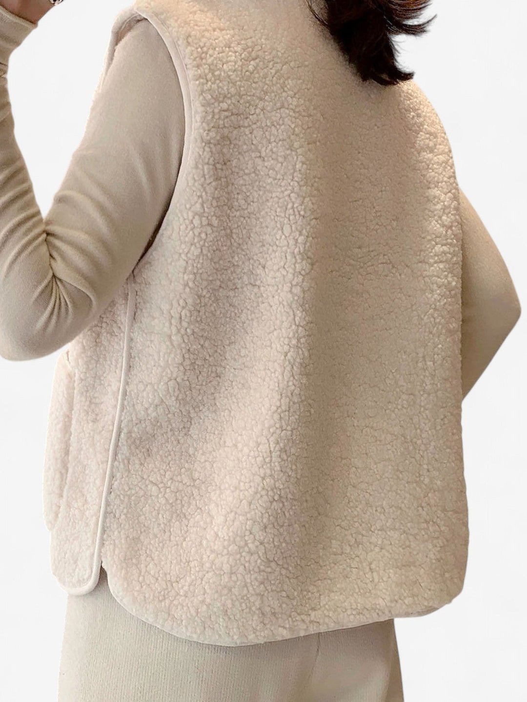 Felicity | Chic Sherpa Fleece Button Down Sleeveless Vest