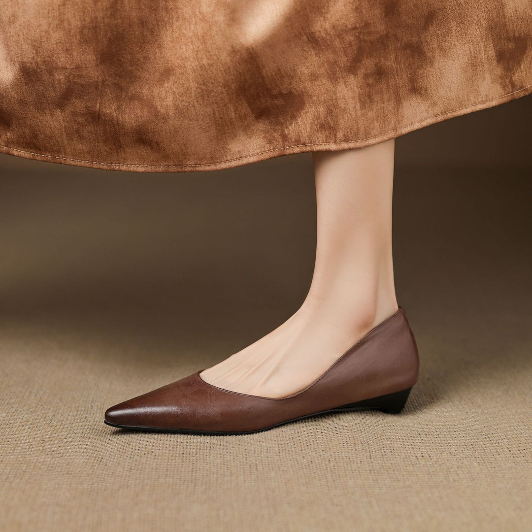 Irella | Chic Pointed Toe Genuine Leather Flats
