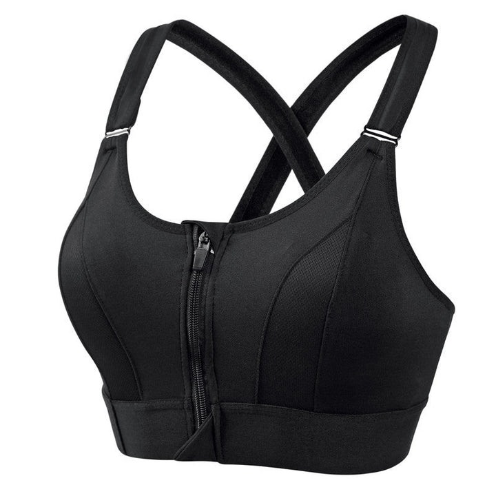 Kaia | Sleek High Support Front Zip Cross Back Sports Bra