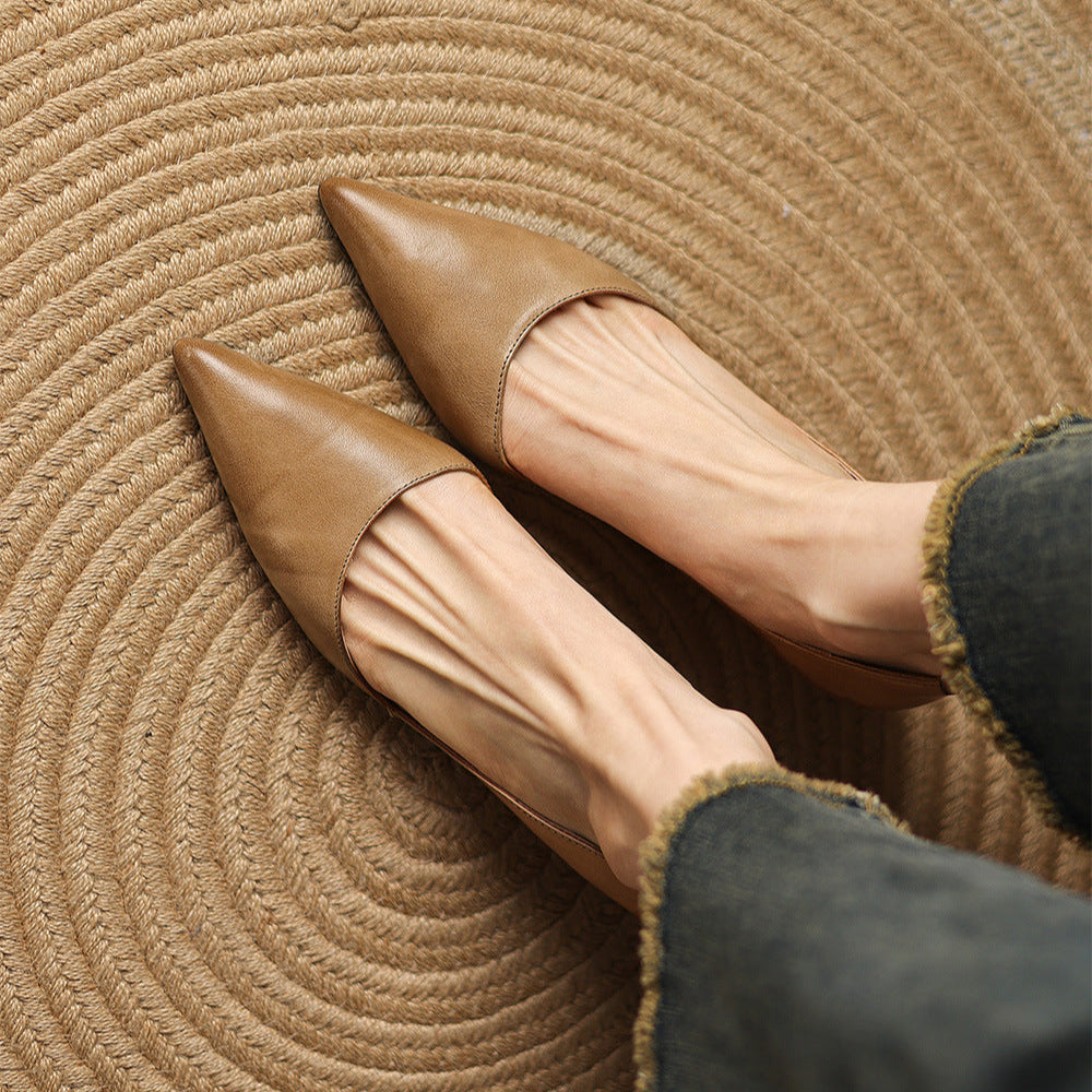Cordelia | Elegant Pointed Toe Kitten Heels In Genuine Leather