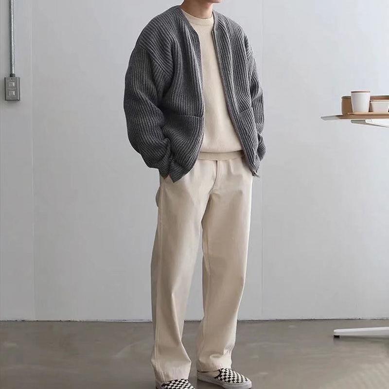 Lorenzo | Oversized Ribbed Open Front Cardigan For Men