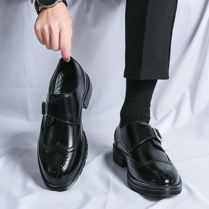 Sterling | Elegant Brown Leather Monk Strap Dress Shoes