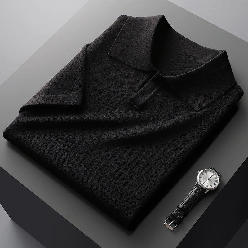 Tuscany | Classic Cotton Johnny Collar Polo Shirt Men - Cream