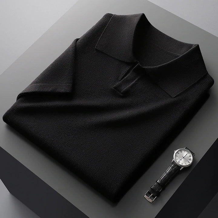 Tuscany | Classic Cotton Johnny Collar Polo Shirt Men - Cream