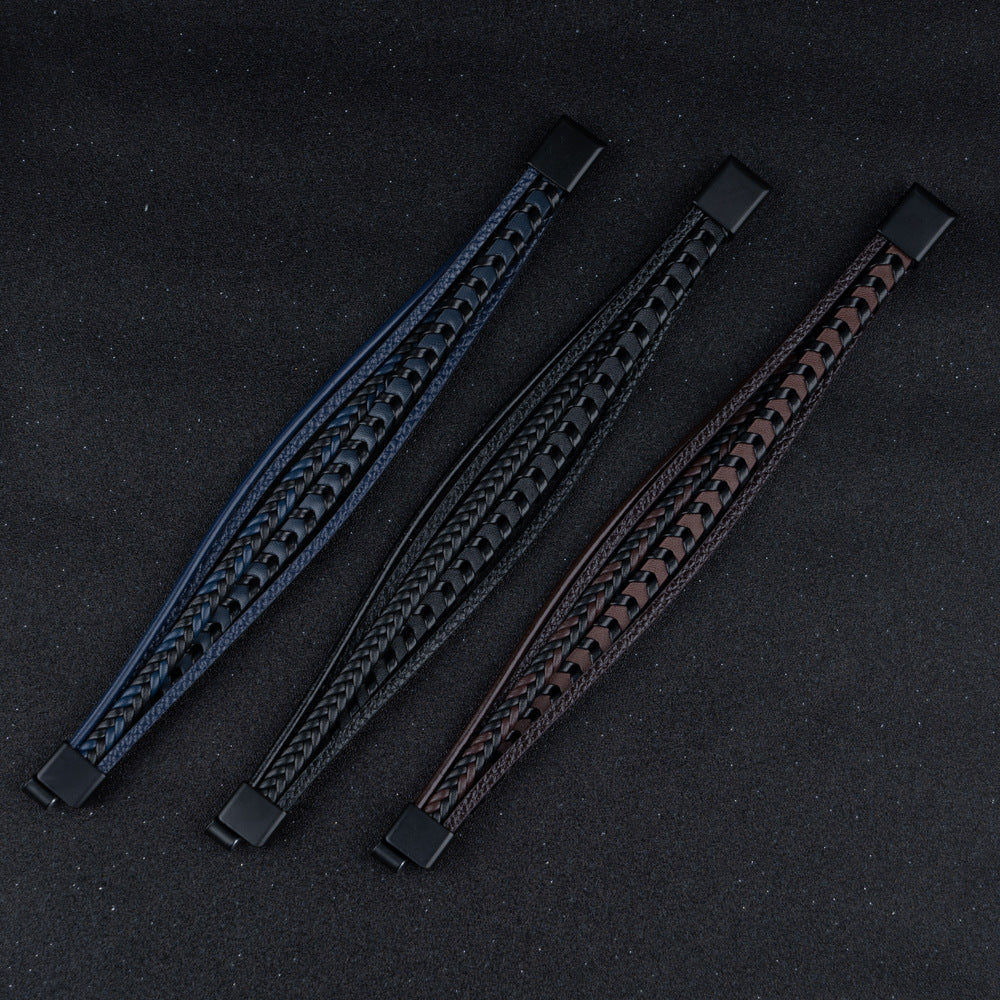 Ragnar | Stylish Multi-Strand Braided Leather Bracelet
