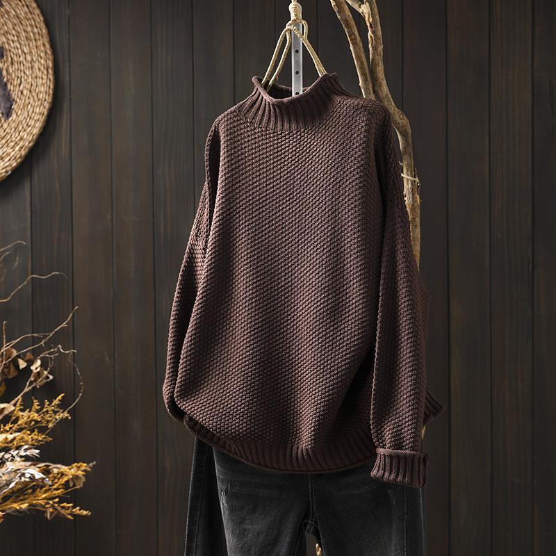Ylonna | Chic Oversized Mock Neck Knitted Sweater