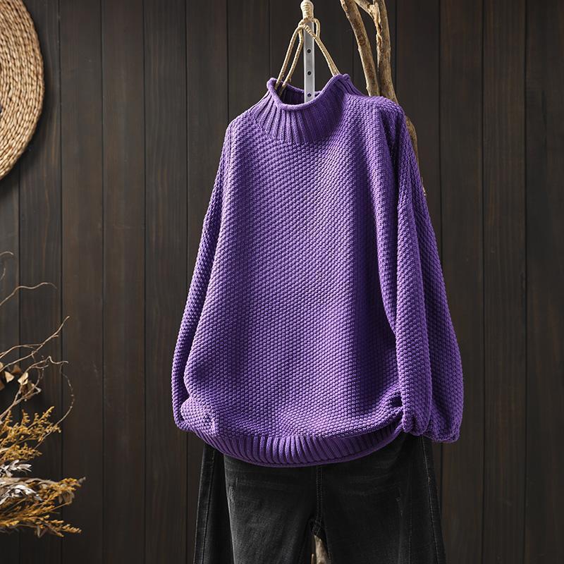 Ylonna | Chic Oversized Mock Neck Knitted Sweater