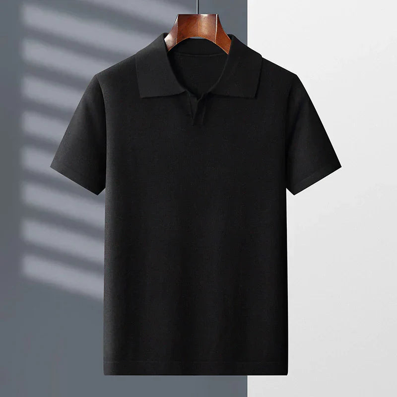 Tuscany | Classic Cotton Johnny Collar Polo Shirt Men - Cream