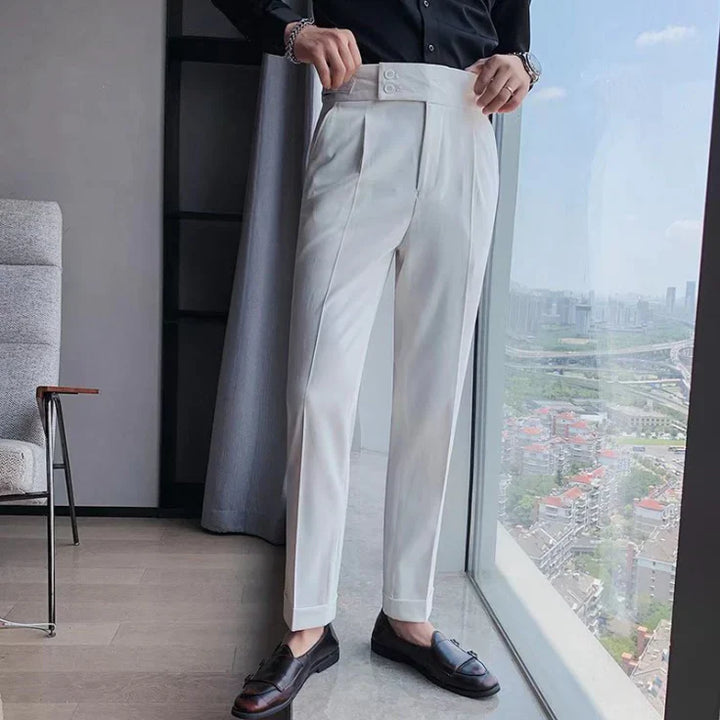 Nora | Elegant High-Waisted Pleated Formal Trousers