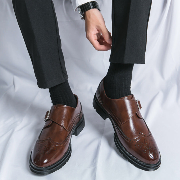 Eliana | Stylish Brown Leather Monk Strap Dress Shoes