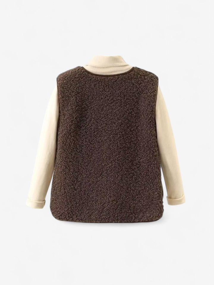 Felicity | Chic Sherpa Fleece Button Down Sleeveless Vest