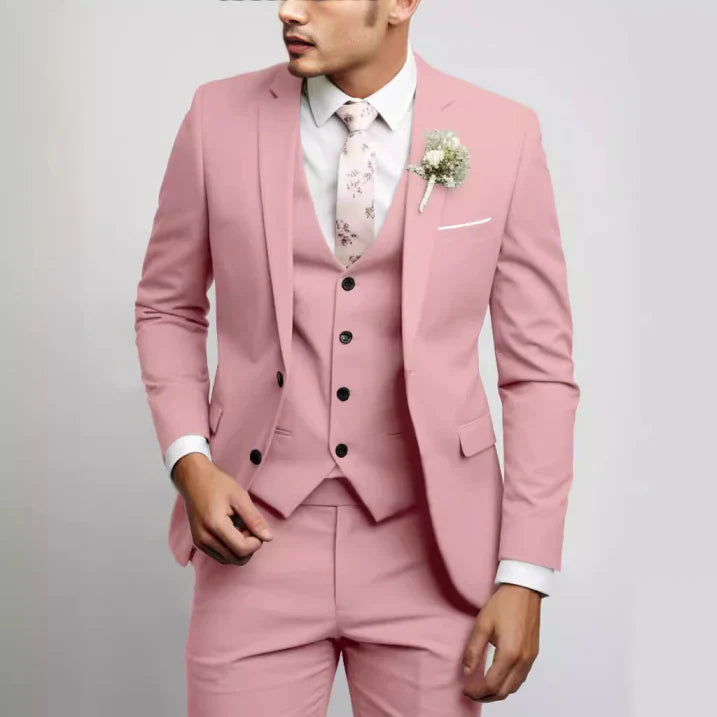 Winston | Elegant Light Blue Three Piece Slim Fit Wedding Suit