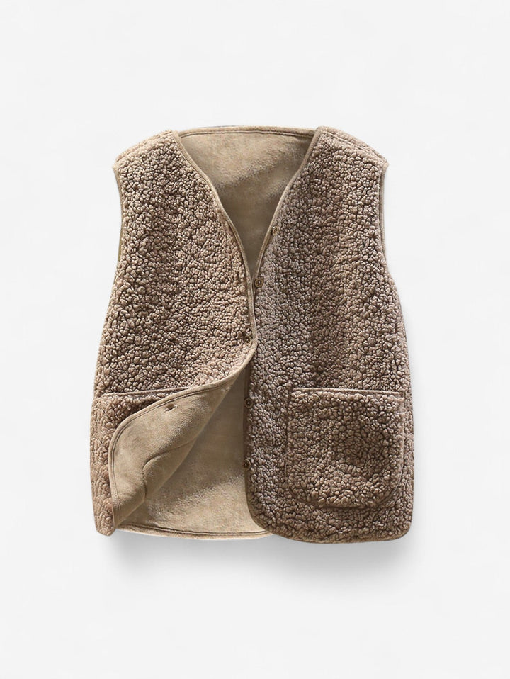 Felicity | Chic Sherpa Fleece Button Down Sleeveless Vest