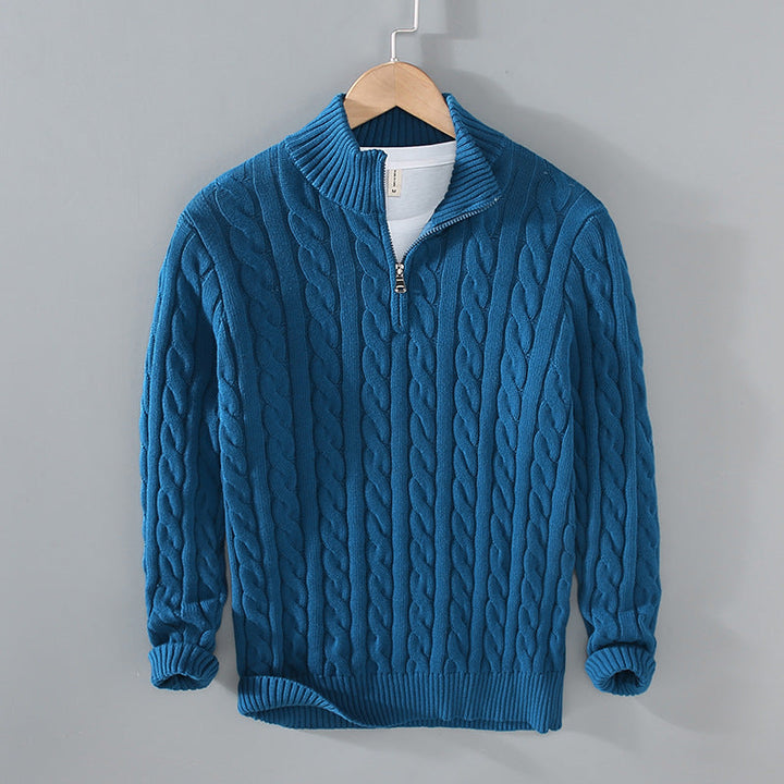 Bradley | Zip Neck Cable Knit Sweater for Men