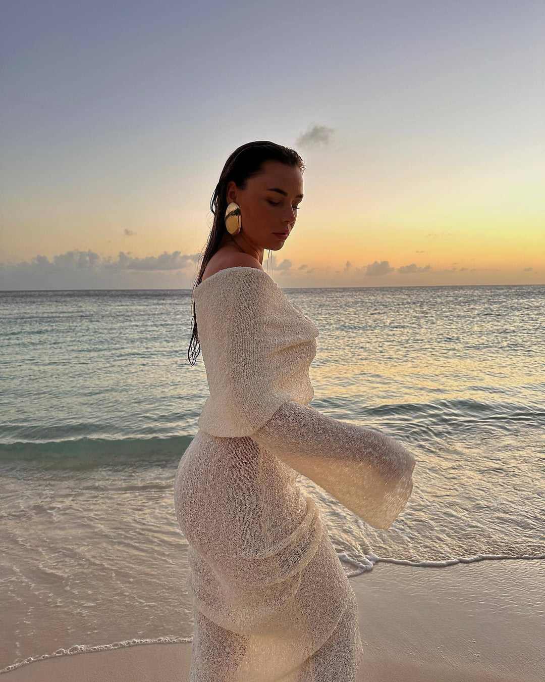 Riley | Elegant Off-Shoulder Maxi Maternity Dress
